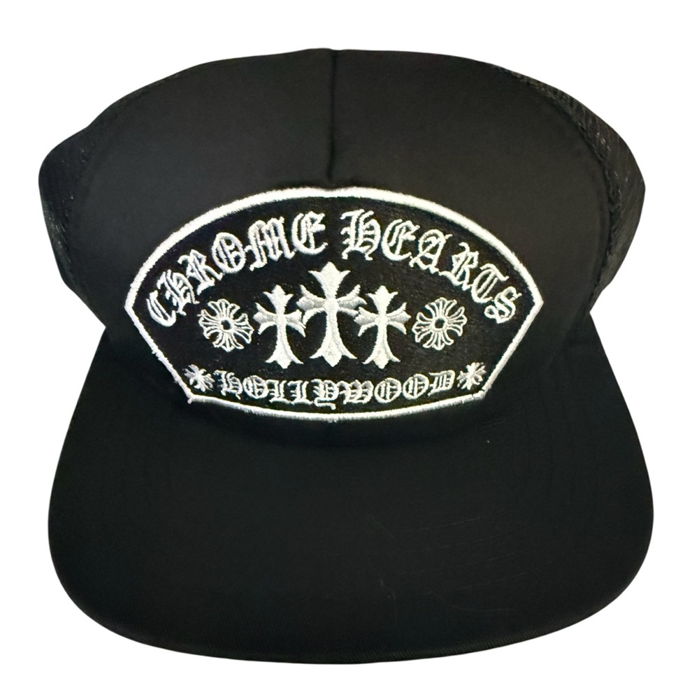 CromoHearts Black and White Embroidered Trucker Hat